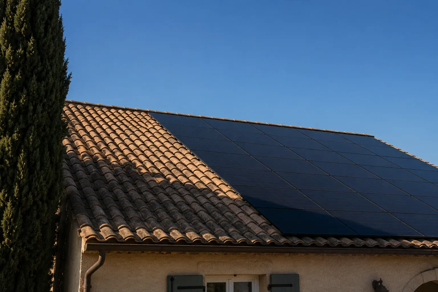 Toiture solaire provençale illustrant orientation, inclinaison et ombrage